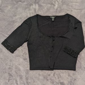 MNG Beaded Crop Top with Half Sleeve, Small